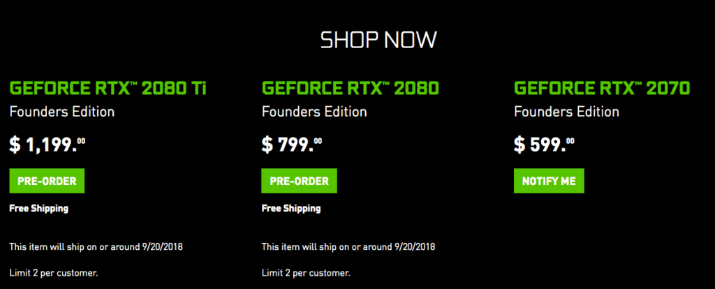 NVIDIA GeForce RTX 2080 Super to Cost 