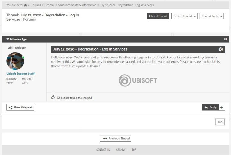 ubisoft servers down